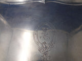 Austrian .812 Silver Tea Tray Beaded Border Applied Handles Engraved (#6006)