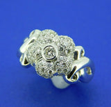 18k White Gold Genuine Natural Diamond Flower Ring 3/4ct (#J1778)