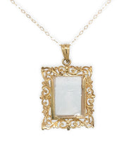 14k Yellow Gold Picture Frame Pendant with Chain Jewelry (#J7261)