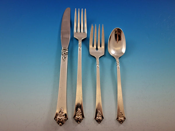 Castle Rose by Royal Crest Sterling Silver Flatware Set 8 Service 39 pcs Grille