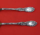 Chrysanthemum by Tiffany Co Sterling Silver Salad Serving Set 4-tine GW 10 1/2"