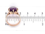 Victorian 9k Rose Gold Genuine Natural Amethyst Ring Size 7.75 Jewelry (#J6610)