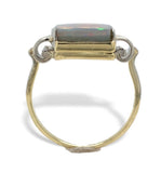 Retro 14k Yellow and White Gold 2.08 Carat Genuine Australian Opal Ring (#J7487)