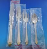Edgemont Gold by Gorham Sterling Silver Flatware Set 8 Service 32 pcs Dinner New