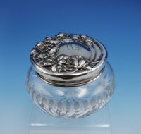 Wild Rose by Watson Sterling Silver and Glass Dresser Jar 3" Tall (#3265)