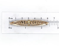 14k Yellow Gold Victorian Seed Pearl Flower Bar Pin with Applied Leaves (#J6738)