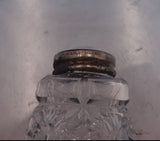 Norwegian Sterling Silver Glass Salt Pepper Shaker Set 2pc White Enamel (#6896)