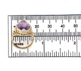 10k Yellow and White Gold Filigree Genuine Natural Amethyst Ring Flowers #J6346