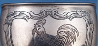 Wm Kerr Sterling Silver Wine Funnel Rooster Holding Glass #53 4.75" (#8385)