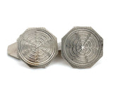 Pair of 10k White Gold Men's Octagonal Cufflinks with Yellow Gold Links (#J6863)