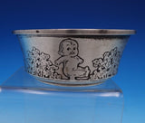 Matthews Co Sterling Silver Child's Bowl Acid Etched w/Kewpie and Bushes (#7661)