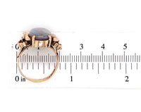 14k Rose Gold Retro Genuine Natural Black Opal Ring Handwrought Size 7 (#J6932)