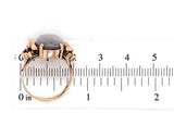 14k Rose Gold Retro Genuine Natural Black Opal Ring Handwrought Size 7 (#J6932)