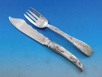Lap Over Edge Acid Etched Tiffany & Co. Sterling 24Pc Fish Set Birds Aesthetic