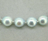 9mm Blue Akoya Strand of Pearls Necklace with 14k White Gold Clasp (#J4576)