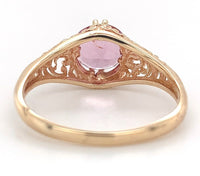 14k Yellow Gold Filigree 1.32 Carat Pink Genuine Natural Spinel Ring (#J7196)