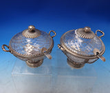 English Georgian Sterling Silver Sweet Meat Dish Set Dishes Covers Ladles #7184