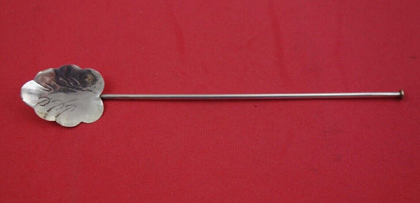 Mexican Sterling Silver Straw / stirrer leaf form  7 1/2"