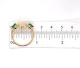 18k Yellow Gold 1.76ct Genuine Natural Opal and Emerald Ring Jewelry (#J5629)