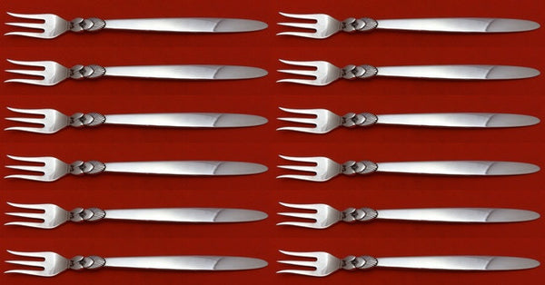 Cactus by Georg Jensen Sterling Silver Cocktail Fork Set 12 pcs 6 1/4" Heirloom