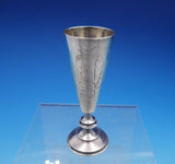 Russian .875 Silver Cordial Cup Engraved with Cattails Flowers Wheat (#4332)