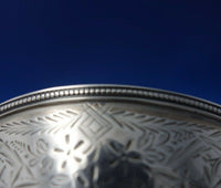 H.A. English Sterling Silver Sweet Meat Dish Bright-Cut w/Ivy Cobalt Liner #5524