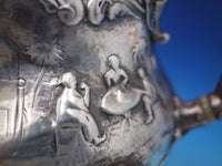 English Victorian Sterling Silver Tea Pot 3-D Finial Figural Japanesque (#6465)