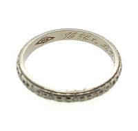 18k Gold Wedding Band Ring Floral Pattern Engraved Dated 1929 Size 7 (#J5902)