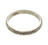 18k Gold Wedding Band Ring Floral Pattern Engraved Dated 1929 Size 7 (#J5902)