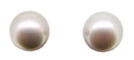 14k Gold 11.55mm Tahitian Grey Pearl Earrings (#J4032)