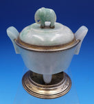 Jade by Edward Farmer Urn Light Vermeil Sterling Fittings Jade Elephant (#7950)