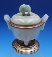 Jade by Edward Farmer Urn Light Vermeil Sterling Fittings Jade Elephant (#7950)