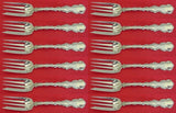 Louis XV By Whiting Sterling Silver Salad Fork Set 12 pieces 6 1/4"