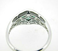 18k Gold Specialty Cut Fine Genuine Natural Emerald and Diamond Ring (#J5124)