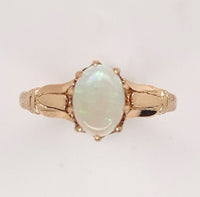 10k Rose Gold Australian Genuine Natural Opal Victorian Ring Size 6 (#J6783)