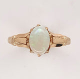 10k Rose Gold Australian Genuine Natural Opal Victorian Ring Size 6 (#J6783)