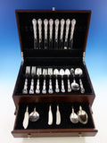 French Scroll by Alvin Sterling Silver Flatware Set For 8 Service 52 Pieces