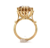 18k Yellow Gold Ring with Large 9.53ct Genuine Natural Smoky Quartz (#J6464)