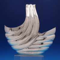.900 Silver Basket Mid-Century Modern 10" x 6" x 9 3/4" 27.5 ozt. (#7899)