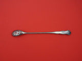 Adolphus by Mount Vernon Sterling Olive Spoon long pierced w/ flower 8 3/4"