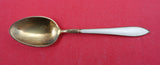 David Andersen Norwegian Sterling Demitasse Spoon vermeil w/white enamel 3 3/4"