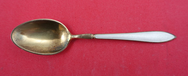 David Andersen Norwegian Sterling Demitasse Spoon vermeil w/white enamel 3 3/4"
