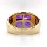 14k Yellow Gold Men's Modern Genuine Natural Amethyst Ring Size 7 (#J7304)