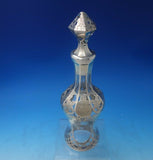 Alvin Glass Decanter with Sterling Silver Overlay Grapes Leaves c.1900 (#5351)
