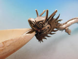 Chinese Export by Unknown Sterling Silver Serving Spoon Realistic Dragon 13 1/2"