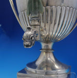 English Georgian Sterling Silver Samovar with Coat of Arms Dogs Flowers (#4051)