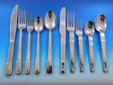 Designer Mixed Stainless Steel Flatware Set #1 Service 62 Pieces Modern Unused