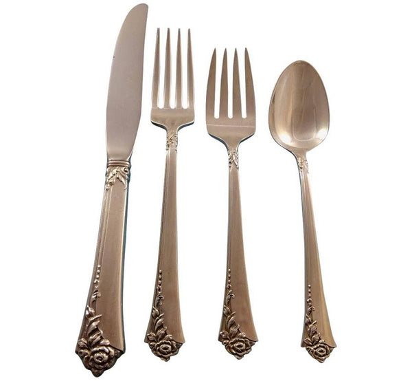 Damask Rose by Oneida Sterling Silver Flatware Set For 12 Service 48 Pieces