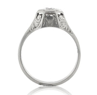 14k Gold Art Deco 1/4ct Genuine Natural Diamond Ring Size 7 Hand Engraved #J6899