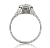 14k Gold Art Deco 1/4ct Genuine Natural Diamond Ring Size 7 Hand Engraved #J6899